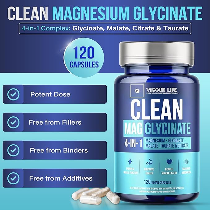 Clean Magnesium Glycinate Complex. No Synthetic Fillers, No Binders, No Magnesium Stearate, No Cracking Agents